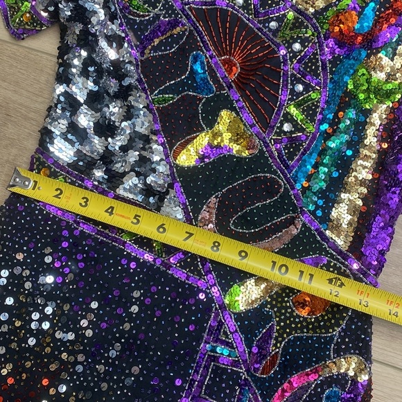 Vintage‎ Beaded Cocktail Mini Dress - Picture 15 of 16